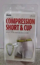 Franklin Flexpro Compression Short & Cup - Youth S/M Waist 21"-24" White NEW