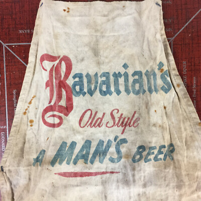 Vintage 40s 50s Bavarians Old Style Canvas Beer Work Apron Shirt Drink Alcohol 