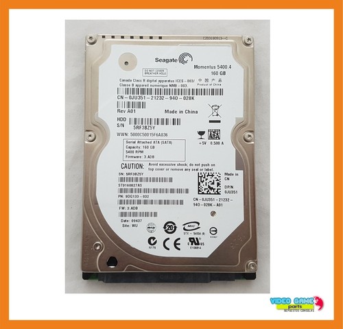 Disk Festplatte Seagate 160GB 5400RPM 2.5 " HDD SATA ST9160827AS