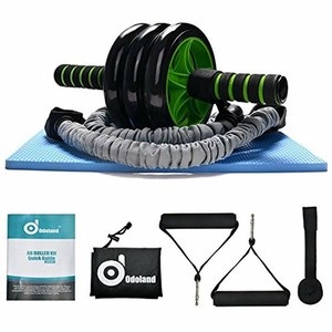 Jump Rope ... Odoland 3-in-1 AB Wheel Roller Kit AB Roller Pro with Push-Up Bar
