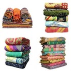 Indian Handmade Cotton Kantha Quilt Lot Of 10Pc Vintage Kantha Throw Ralli Boho