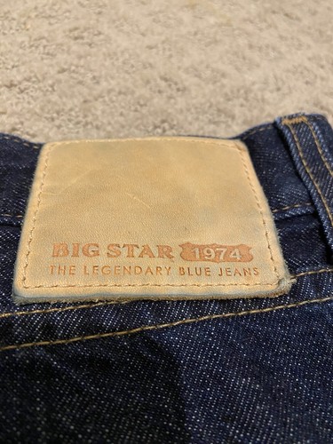 Big Star 1974 Division Straight Leg Denim Jeans Men's 38x32 Blue Grunge - Picture 8 of 10
