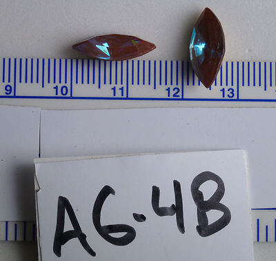 36 navette vintage in lamina blu 15x7mm strass di vetro, parte