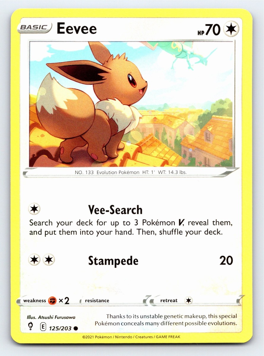 Eevee 125/203 Common Evolving Skies Pokemon Card - NM Near Mint | eBay