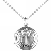 Rennie Mackintosh Inspired Silver Rose Locket And Chain Necklace Jewellery Boxed Rennie Mackintosh Inspired Silver Rose Locket And Chain Necklace Jewellery Boxed