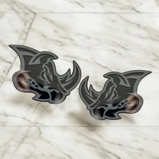 Rhino Badges Emblem Car/Truck,(2) BADGES, Fender Angry Agressive Raging