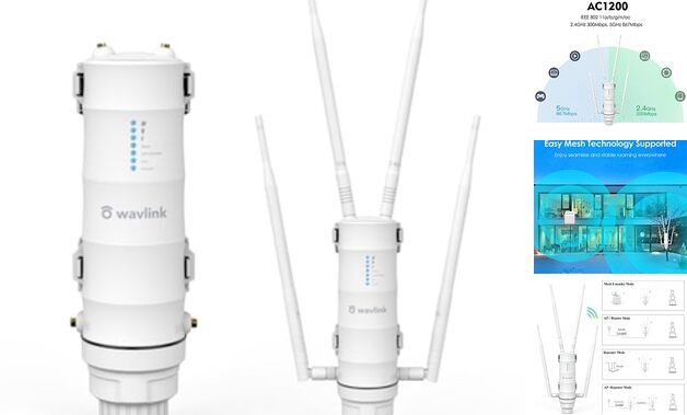 AC1200 Outdoor Long Range Weatherproof WiFi Extender/Wireless AC1200 Extender