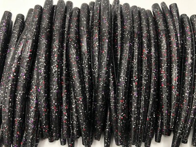 Senko Style Ribbed Stick Bait Soft Plastic Worm Bass Fishing Lure 15ct 5''
