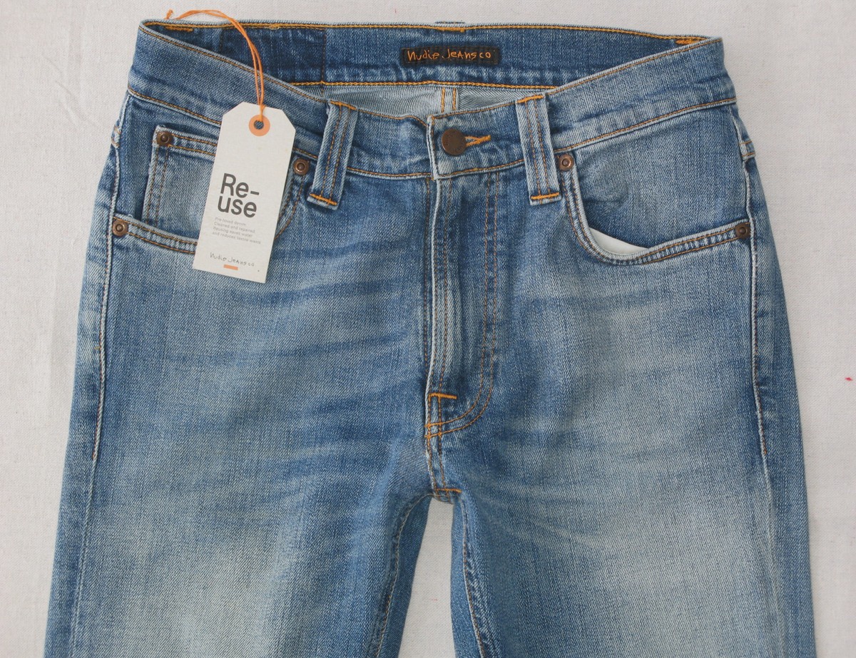 Nudie Lean Dean Skinny Jean Mens Sz 28 x 30 Blue Distressed Nudie Lean Dean Skinny Jean Mens Sz 28 x 30 Blue Distressed