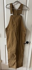 Dickies Men's Size Large Bib Overall Brown Duck Canvas Workwear NWOT BIN R