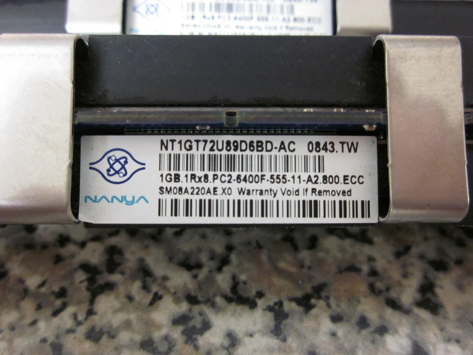 2GB (2x1GB) Nanya Mac Pro NT1GT72U89D6BD-AC PC2-6400F DDR2 800MHz Ram Memory Lot - Image 2 of 3