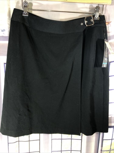 Briggs Womens 14P NWT Skirt Knee Length Buckle Waist Black - Picture 2 of 10