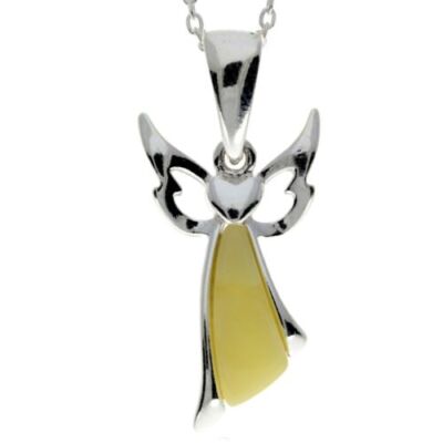 925 Sterlingsilber & Baltisch Amber Engel Anhänger - GL2008C