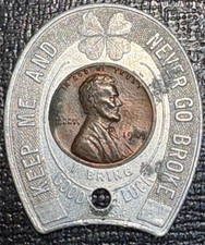 ENCASED COIN AU+ 1949 P LINCOLN CENT DRINK DUQUESNE PILSENER FINE BEER-MAR111