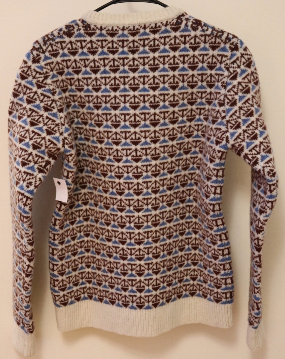 Raf Simons All Over Jacquard Graphics V-Neck Sweater Size