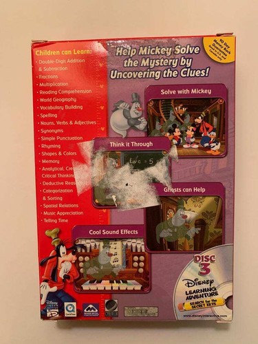 Disney Learning 1st-2nd Grade PC/MAC 3 CD Rom Set & Bonus LN - Picture 2 of 5
