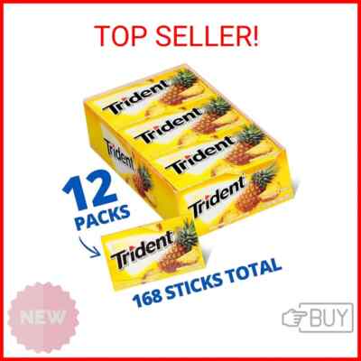 Trident Pineapple Twist Sugar Free Gum, 12 Packs of 14 Pieces (168 Total Pieces)