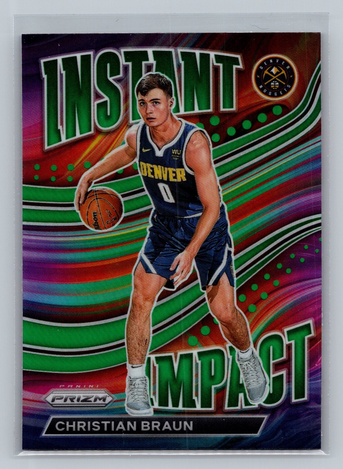 CHRISTIAN BRAUN 2022-23 PANINI PRIZM INSTANT IMPACT GREEN PRIZM ROOKIE CARD RC