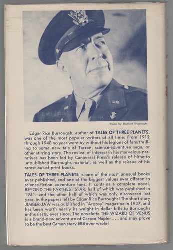 Edgar Rice Burroughs Tales of Three Planets 1964 Canaveral Press Gold Cover EX - Foto 3 di 15