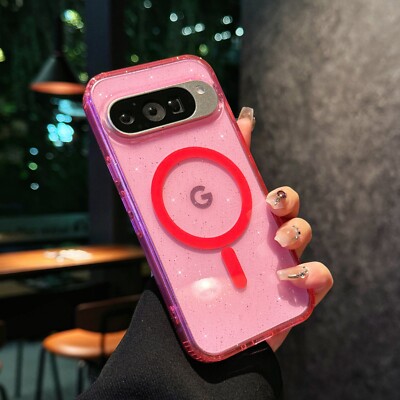 For Google Pixel 10 Pro XL/9A/8A  Mag Safe Glitter Clear Shockproof Case Cover