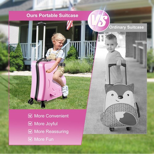 20/24" Spinner Luggage Kids Ride-On Roll Suitcase Luggage Bags Wheeled Trolley N - Picture 12 of 19