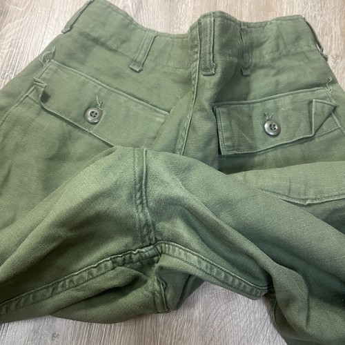 Pantalones utilitarios de satén de colección 1976 32x27 militares OG-107 pantalones del ejército de Estados Unidos verdes - Imagen 9 de 10