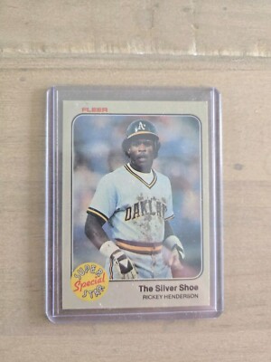 1983 Fleer 639 The Silver Shoe - Rickey Henderson Baseball Card    Free Shipping