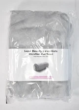 Luxe Beauty Essentials Microfiber Hair Towel Plush Large Size 20" x 40" Gray