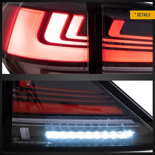 2* VLAND Red Tail Lights For 2009-2015 Lexus RX350 RX450 w/Sequential Rear Lamps - Picture 12 of 13