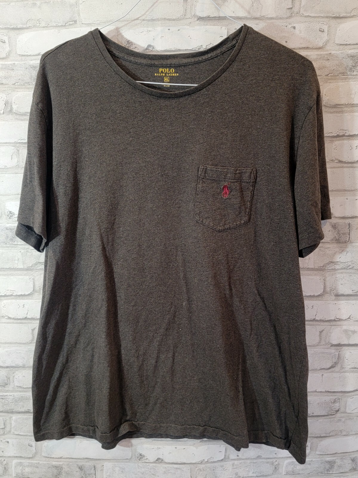 Polo Ralph Lauren adulto XL grigio rosso pony logo cotone uomo