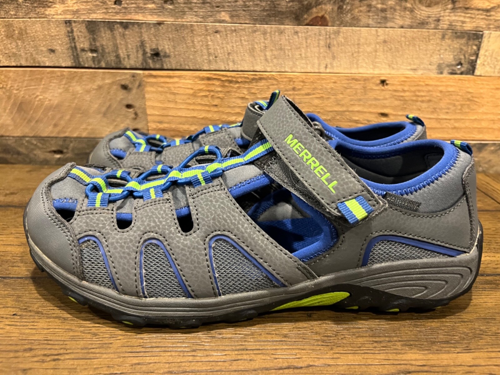 MERRELL Sandali Hydro Hiker da ragazzo grigio e blu nylon taglia 7