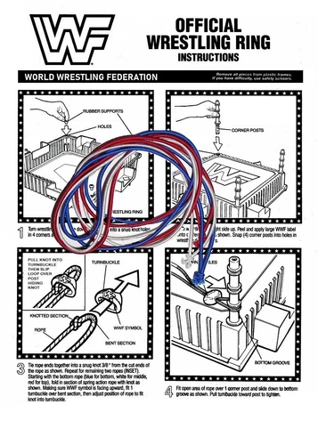 HASBRO SERIES #1 WWF WRESTLING RING REPLACEMENT ROPES with FREE SHIPPING