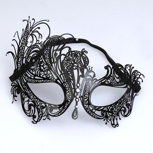 Rhinestone Cosplay Metal Mask Skull Party Mask Dance Masquerade Half Face - Picture 15 of 15