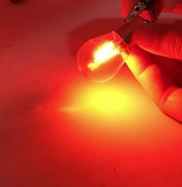 2x Ampoules LED P21/5W BAY15D COB Rouge feux de recul frein stop Veilleuses - Bild 2 von 3