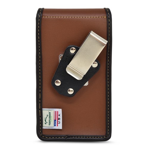 iPhone 13 12 & Pro Vertical Holster BROWN Leather Pouch Belt Clip - Picture 4 of 8