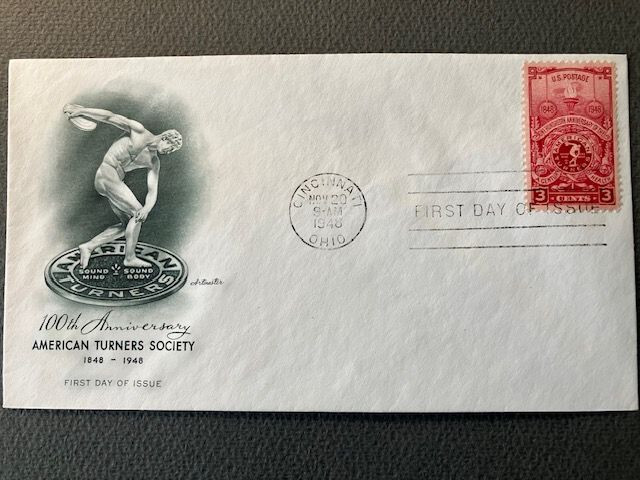 FDC, American Turners, 3c, 1948 (unaddressed, Artmaster)