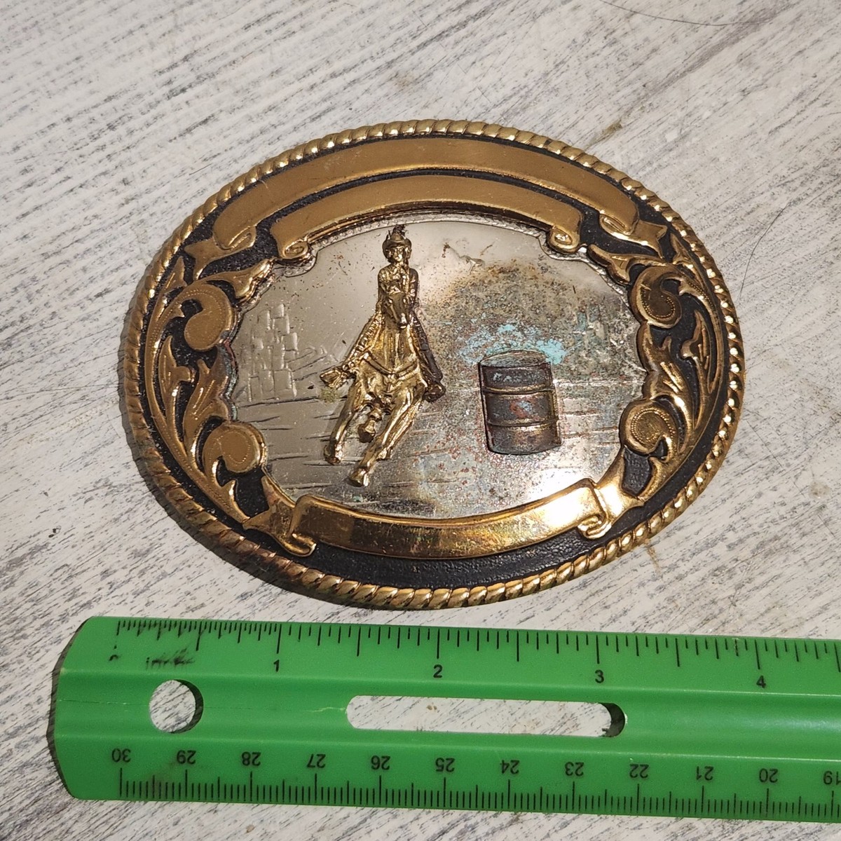 ⭐︎BARON BUCKLEバックル⭐︎ Vtg Solid Brass Baron Belt Buckle Leather Belt Corvette