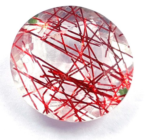 110 CT Round Cut Red Rutilated Quartz Certified Transparent Loose Gems N23 - Picture 4 of 8
