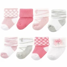 Luvable Friends Newborn Socks, 8-Pack, Ballet