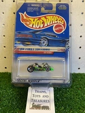 1998 Hot Wheels #651 First Editions 21/40 GO KART Green w/Chrome 5 Sp-Front MW