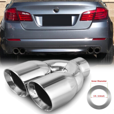 Diesel Dual Exhaust Tips 2.5'' Inlet 3.5'' Outlet 9.5'' For G30 520i 530i 540i 550i