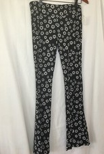 New No Boundaries Floral Knit Flare Pants Juniors Women Black White Many Sizes