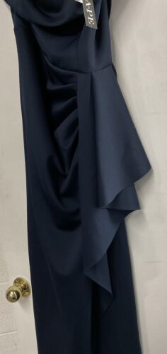 Xscape Off the Shoulder Navy Blue Evening Gown - Gorgeous - Size 14 - Picture 5 of 5