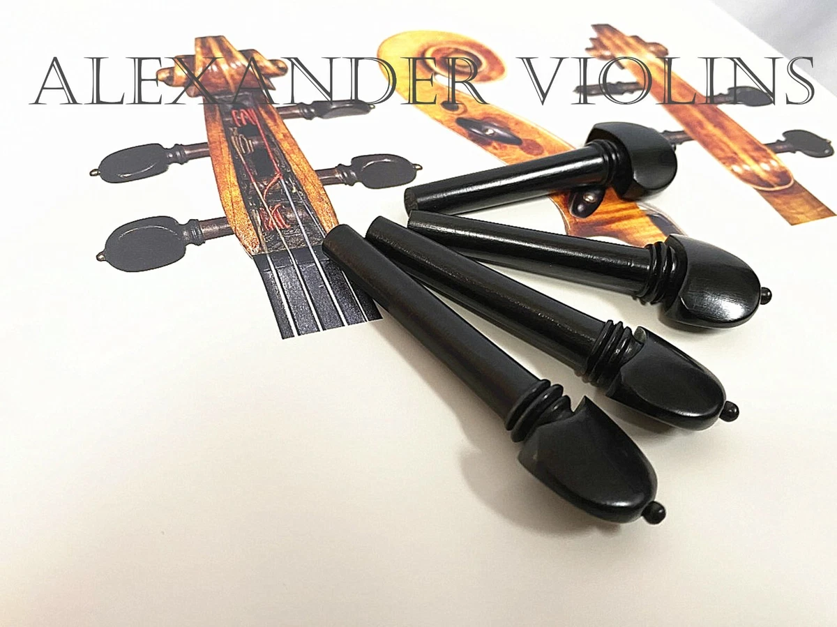 4 Pcs Violin Pegs 4 4 Size Polished Ebony Hill High Quality US Seller