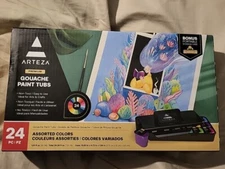 ARTEZA Gouache Paint Tubs Set Of 24 Vibrant Colors 1 oz -30 ml