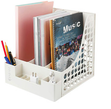 Desktop File Organizer, Office Supplies Desk Accessories with Pencil Holder for