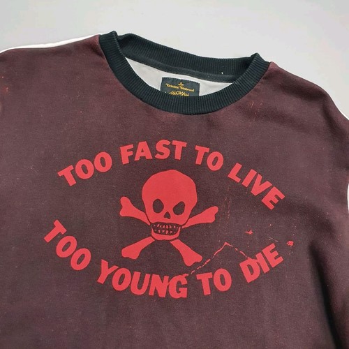 Suéter Pullover Vivienne Westwood Para Hombre 'Demasiado Rápido Para Vivir' Talla Pequeña - Imagen 2 de 8