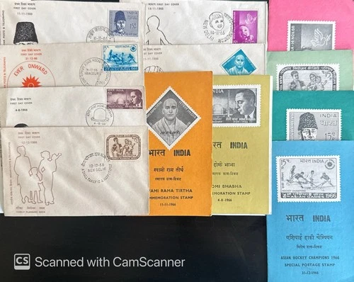 Collection of 6 diff. Indian First Day covers along with Folder  issued in 1966