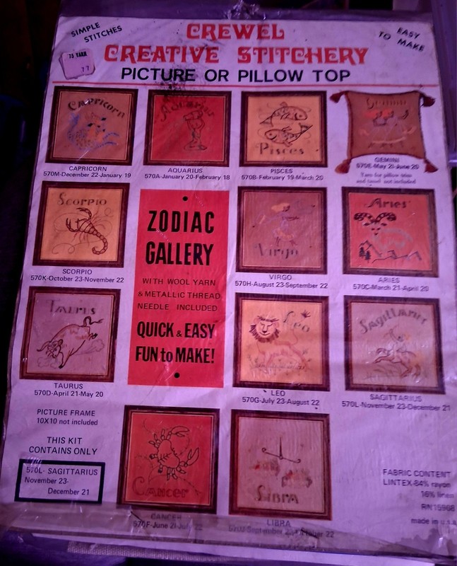 Vintage Unopened Crewl Embroidery Pillow Kit Zodiac Virgo! New In Package 14x14