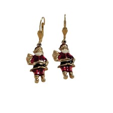 Enamel Santa Claus Christmas Holiday Fashion Earrings